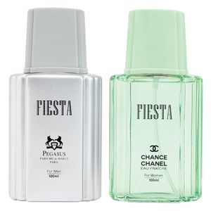 ادو پرفیوم زنانه فیستا مدل chanel chance fraiche حجم 100 میلی لیتر به همراه ادو پرفیوم مردانه فیستا مدل de marly pegasus