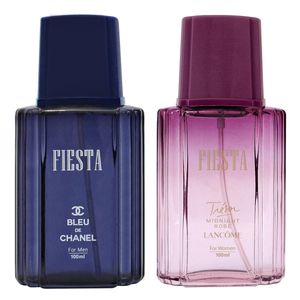 ادو پرفیوم زنانه فیستا مدل lancome tresor midnight rose حجم 100 میلی لیتر به همراه ادو پرفیوم مردانه فیستا مدل bleu de chanel