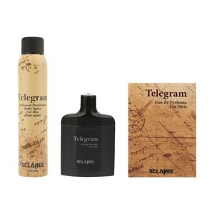 ادو پرفیوم مردانه اسکلاره مدل telagram حجم 85 میلی لیتر به همراه اسپری مردانه مدل telegram حجم 200 میلی لیتر