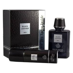 ادو پرفیوم مردانه فراگرنس ورد مدل black leather حجم 100 میلی لیتر به همراه اسپری فراگرنس مدل black leather حجم 50 میلی لیتر