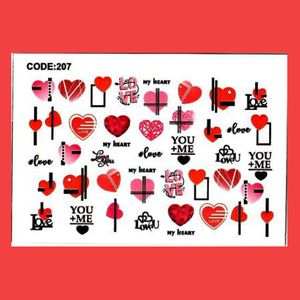 استیکر طراحی ناخن طرح قلب کد c207