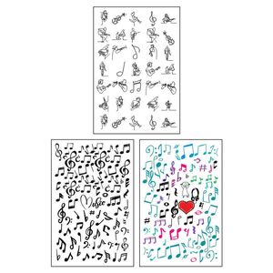 استیکر طراحی ناخن طرح نت موسیقی کد music n301 بسته 3 عددی