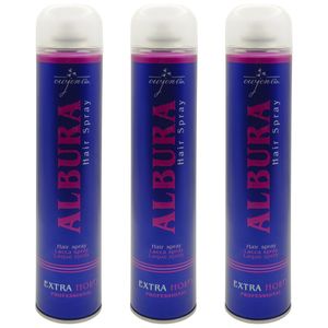 اسپری حالت دهنده مو آلبورا مدل extra hold حجم 500 میلی لیتر مجموعه 3 عددی