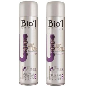 اسپری حالت دهنده مو بیول مدل ultra strong حجم 150 میلی لیتر بسته 2 عددی