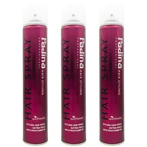 اسپری حالت دهنده مو پادینا مدل extra hold حجم 500 میلی لیتر مجموعه 3 عددی