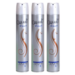 اسپری حالت دهنده مو کاسپین مدل strong hold 4 حجم 500 میلی لیتر مجموعه ۳ عددی