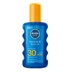 اسپری ضد آفتاب بی رنگ نیوآ spf 30 مدل koruma ferahlik ‌مناسب انواع پوست حجم 200 میلی‌لیتر