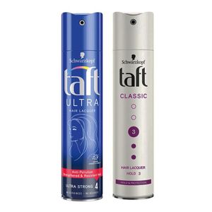 اسپری مو تافت مدل 3 clasic حجم 250 میلی لیتر به همراه اسپری مو تافت مدل ultra strong 4 حجم 250 میلی لیتر
