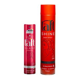 اسپری مو تافت مدل ultra strong 5 حجم 750 میلی لیتر به همراه اسپری مو تافت مدل glanz 4 حجم 250 میلی لیتر