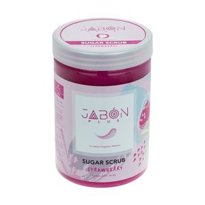 اسکراب شکری لایه بردار پوست ژبن پلاس مدل strawberry وزن 900 گرم