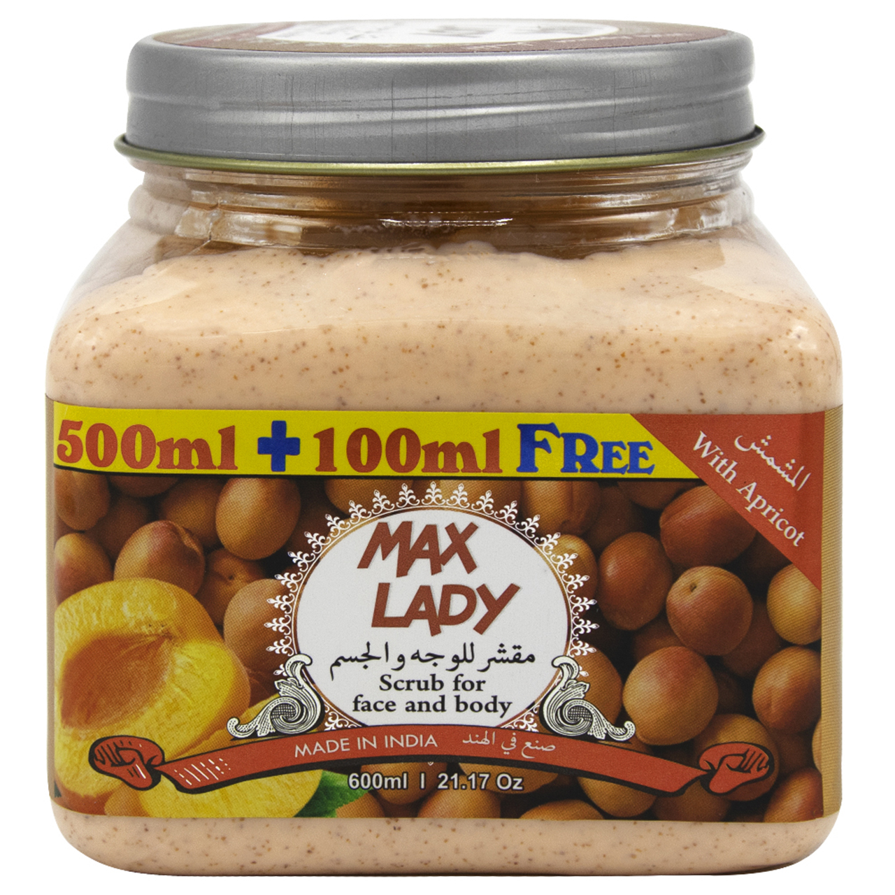 اسکراب لایه بردار مکس لیدی مدل apricot حجم 600 میلی لیتر