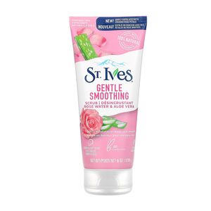 اسکراب لایه بردار پوست اس تی.ایوز سری gentle smoothing مدل rose water and aloe vera حجم 170 میلی لیتر