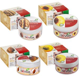 اسکراب لایه بردار پوست سودا مدل peach  almond  walnut  apricot حجم 250 میلی لیتر مجموعه 4 عددی