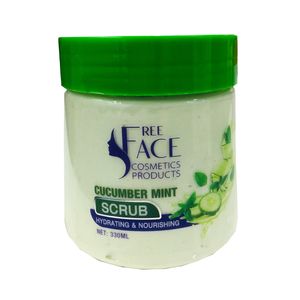 اسکراب لایه بردار پوست فری فیس مدل cucumber mint حجم 330 میلی لیتر