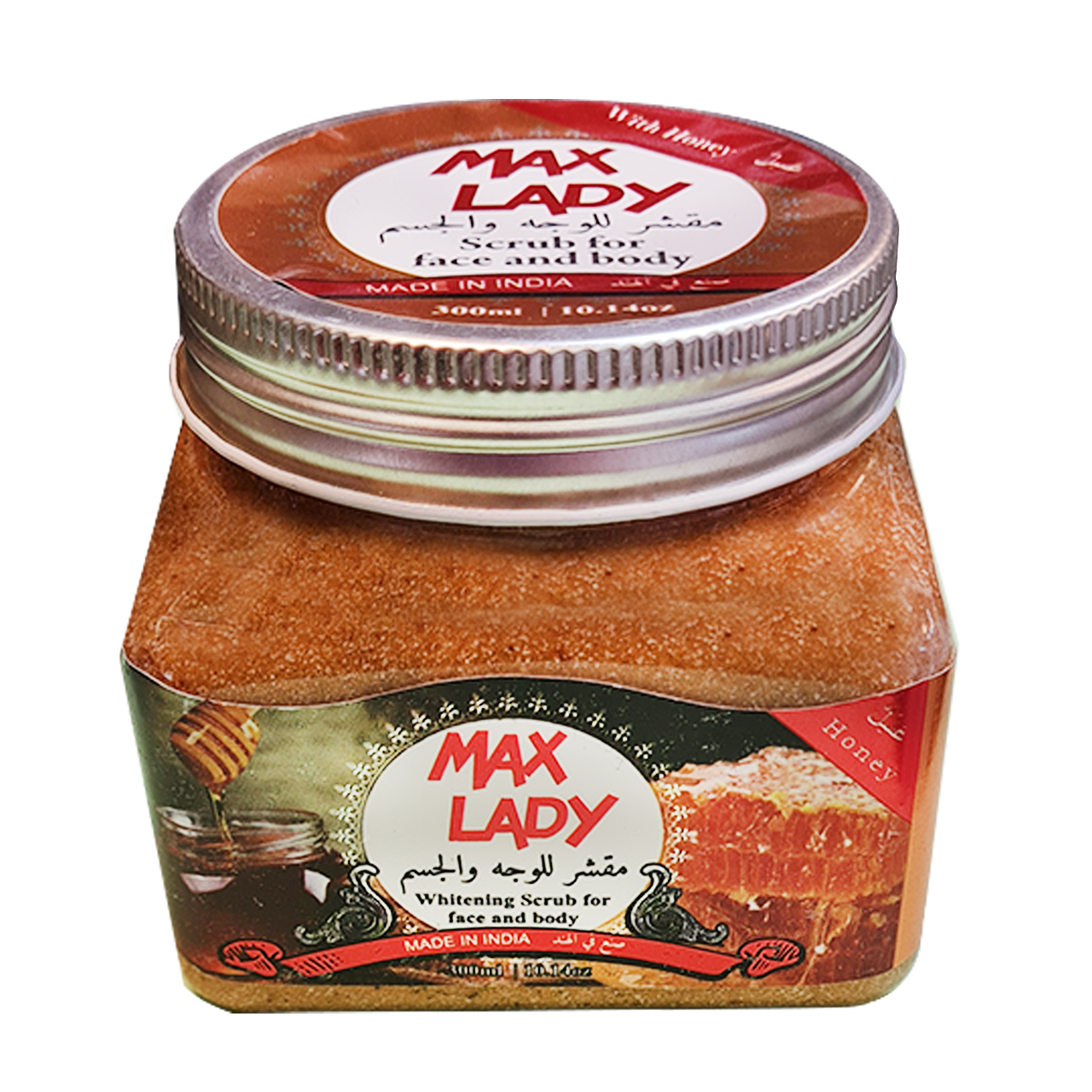 اسکراب لایه بردار پوست مکس لیدی مدل honey حجم 300 میلی لیتر
