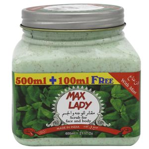 اسکراب لایه بردار پوست مکس لیدی مدل mint حجم 600 میلی لیتر