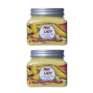 اسکراب لایه بردار پوست مکس لیدی مدل turmeric حجم 300 میلی لیتر مجموعه 2 عددی