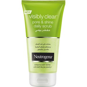 اسکراب لایه بردار پوست نوتروژینا سری visibly clear مدل pore and shine حجم 150 میلی لیتر