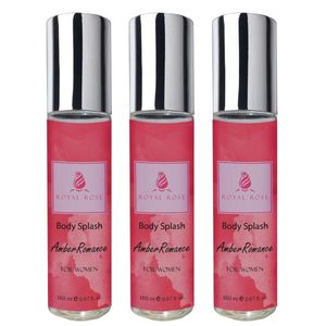 بادی اسپلش رویال رز مدل amber romance حجم 160 میلی لیتر مجموعه 3 عددی