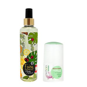 بادی اسپلش زنانه شون مدل fairy mist حجم 220 میلی لیتر به همراه رول ضد تعریق زنانه شون مدل heaven flower حجم 50 میلی لیتر