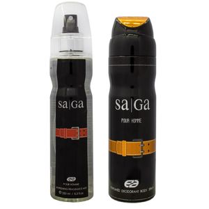 بادی اسپلش مردانه عماد آرا مدل saga حجم 250 میلی لیتر به همراه اسپری بدن مردانه عماد آرا مدل saga حجم 200 میلی لیتر