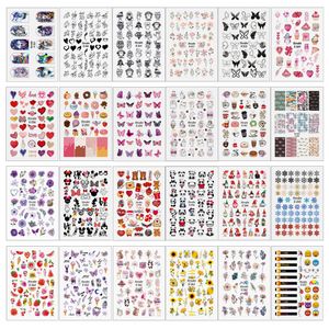 برچسب لنز ناخن مدل گلچین کد n302 مجموعه 24 عددی