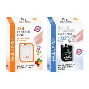 تقویت کننده ناخن گلدن رز مدل black_complete حجم 11 میلی لیتر مجموعه 2 عددی