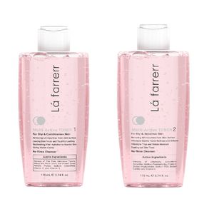 تونر پاک کننده صورت لافارر مدل multiactive toner1 حجم 170 میلی لیتر به همراه تونر پاک کننده صورت لافارر مدل multiactive toner2