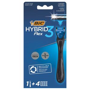 خود تراش بیک مدل hybrid 3 flex به همراه تیغ یدک بسته 4 عددی