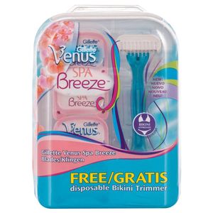 خود تراش ژیلت مدل venus bikini به همراه تیغ یدک مدل venus spa breeze بسته 4 عددی