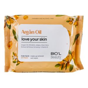 دستمال مرطوب بیول مدل argan oil بسته 20 عددی