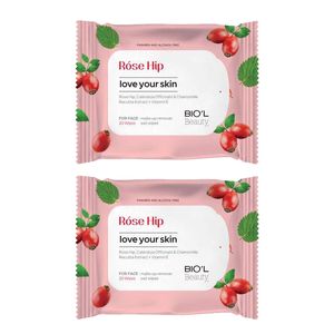 دستمال مرطوب بیول مدل rose hip مجموعه 2 عددی