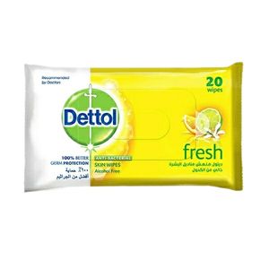 دستمال مرطوب دتول مدل fresh بسته 20 عددی