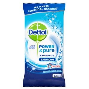 دستمال مرطوب دتول مدل power & pure بسته 32 عددی
