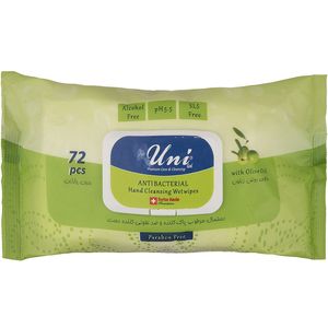 دستمال مرطوب دست یونی لد مدل hand anti bacterial بسته 72 عددی