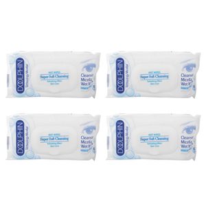 دستمال مرطوب دلفین مدل skin care مجموعه 4 عددی