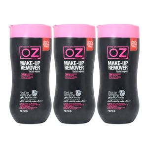 دستمال مرطوب دکتر آز مدل makeup remover مجموعه 3 عددی