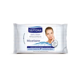 دستمال مرطوب سپتونا مدل micellar بسته 20 عددی