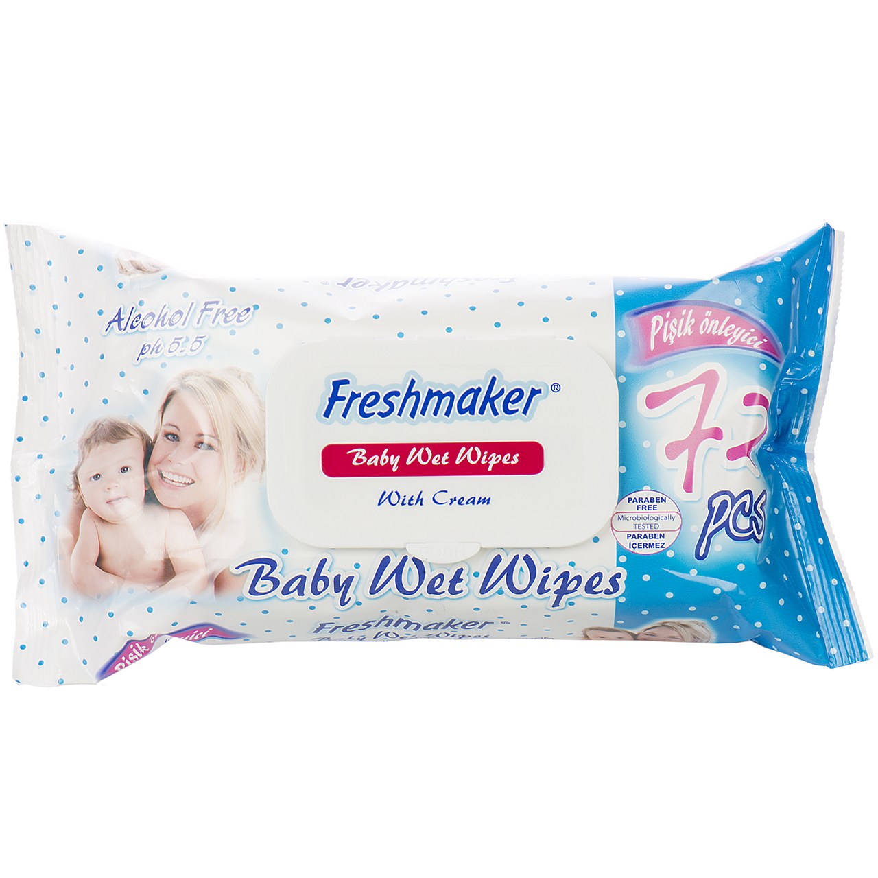 دستمال مرطوب فرش میکر مدل cream  بسته 72 عددی