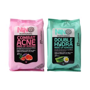 دستمال مرطوب نینو مدل common fig بسته 27 عددی به همراه دستمال مرطوب نینو مدل double hydra بسته 27 عددی
