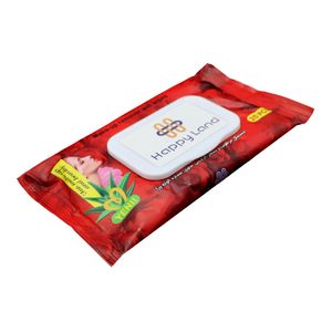 دستمال مرطوب هپی لند مدل beauty red بسته 25 عددی