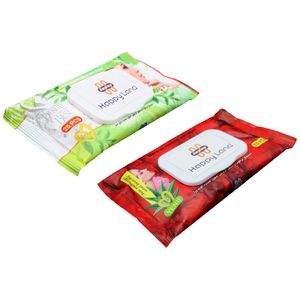 دستمال مرطوب هپی لند مدل beauty مجموعه 2 عددی