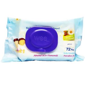 دستمال مرطوب وی مخصوص کودک کرم دار  بسته 72 عددی