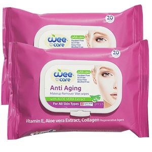 دستمال مرطوب وی کر مدل new anti aging مجموعه 2 عددی