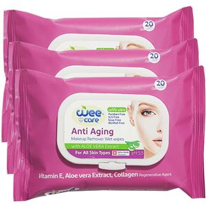 دستمال مرطوب وی کر مدل new anti aging مجموعه 3 عددی