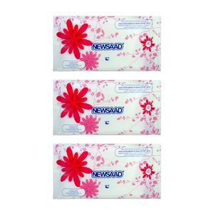 دستمال مرطوب پاک کننده آرایش نیوساد مدل f6 بسته 3 عددی