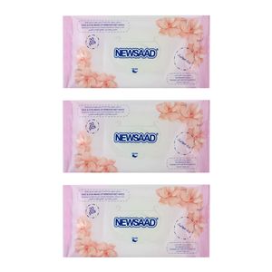 دستمال مرطوب پاک کننده آرایش نیوساد مدل h3 بسته 60 عددی