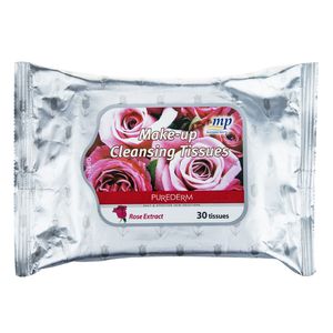 دستمال مرطوب پاک کننده آرایش پیوردرم مدل rose بسته 30 عددی