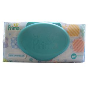 دستمال مرطوب کودک پریما طرح ماهی بسته 64 عددی