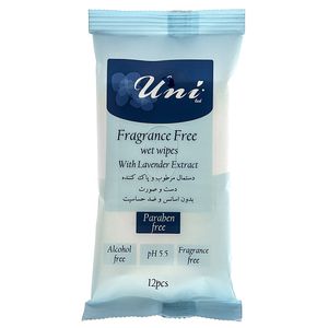دستمال مرطوب یونی لد مدل lavender extract بسته 12 عددی